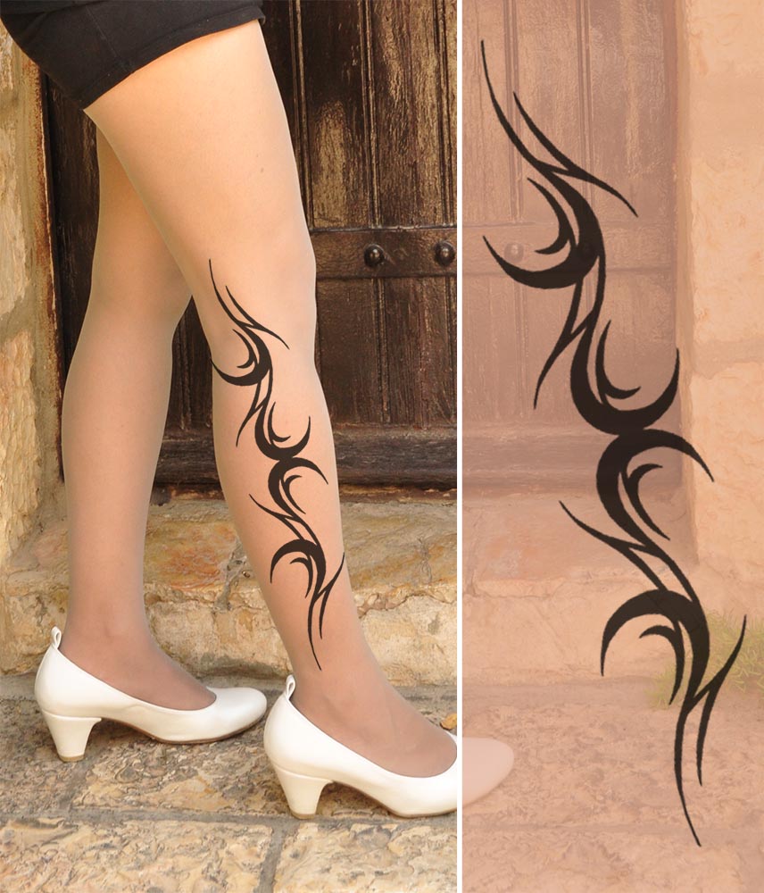 Tights with outlet tattoo design